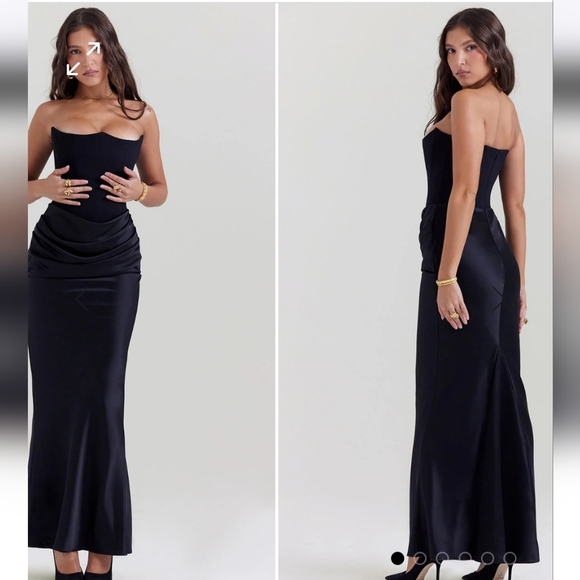 Sexy chic maxi strapless dress in 4 colors ivory,black,smoke and ruby - Picture 15 of 16